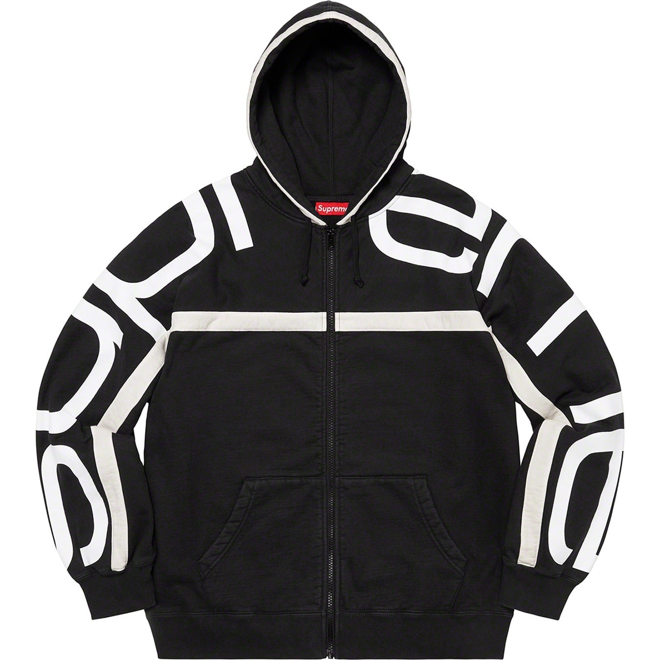 Big Logo Paneled Zip Up Hooded Sweatshirt view 7